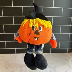 Vtg Russ Berrie Jacqueline Halloween Pumpkin Witch Plush 10"